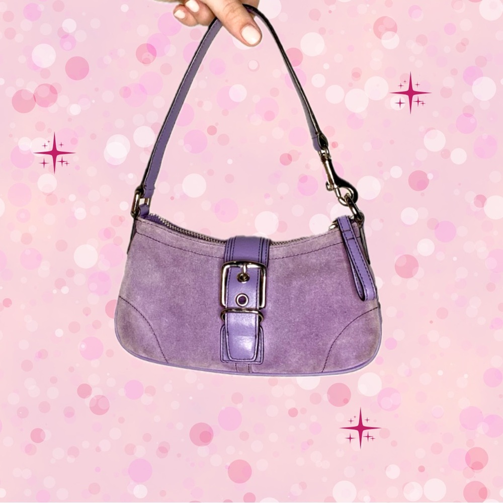 SOLD! Vintage Y2K Coach Demi Hampton Mini Purse - Purple Suede